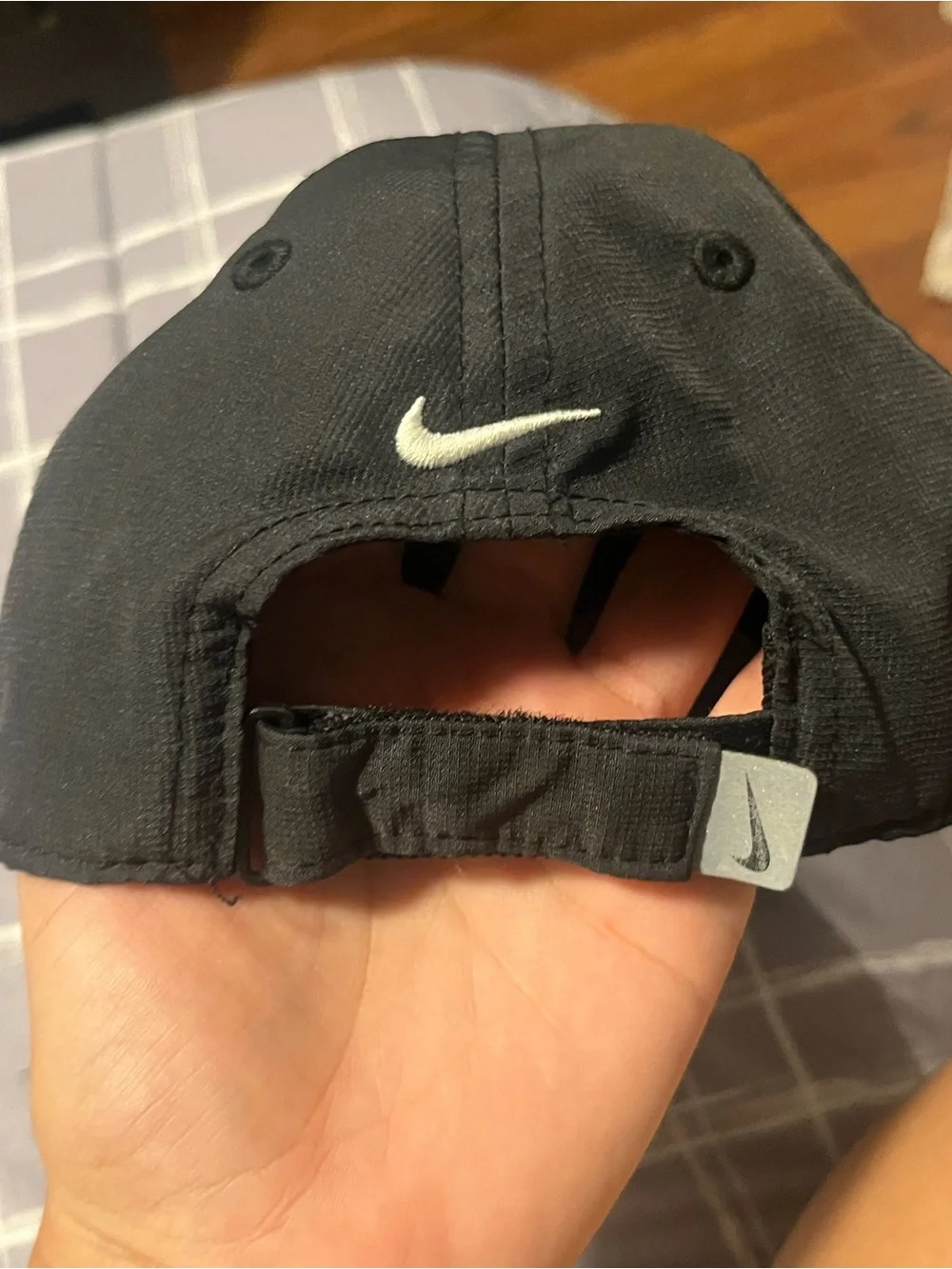 Nike Black Baseball Cap with White Swoosh